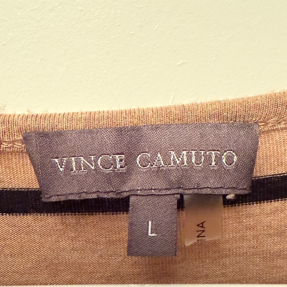 Vince Camuto Tan and Black Striped Tunic - Picture 2 of 3